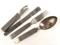 Vierteiliges Besteck Wehrmacht, Hersteller ESM, ungereinigt