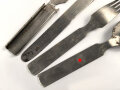 Vierteiliges Besteck Wehrmacht, Hersteller ESM, ungereinigt