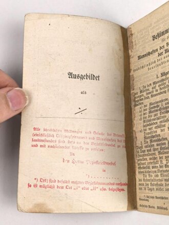 Militärpaß Kaiserliche Marine