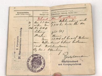 Militärpaß Kaiserliche Marine