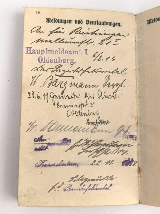 Militärpaß Kaiserliche Marine