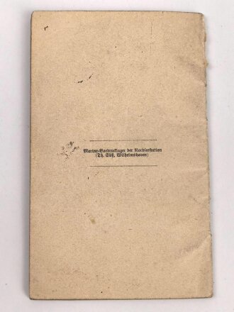 Militärpaß kaiserliche Marine, , Diensteintritt am 8.10.12 bei 1. Komp. II. Werftdivision