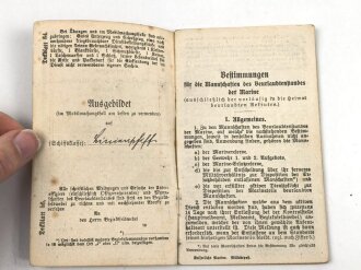 Militärpaß kaiserliche Marine, Diensteintritt...