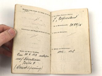 Militärpaß kaiserliche Marine, Diensteintritt am 1. Dez. 1915 bei II. Marine Division.