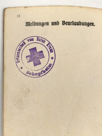 Militärpaß kaiserliche Marine, Diensteintritt am 1. Dez. 1915 bei II. Marine Division.