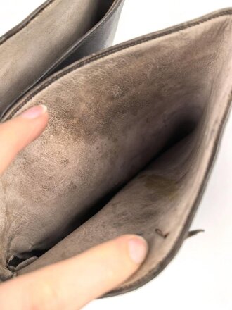 Paar Stiefel für Unteroffiziere der Wehrmacht. getragenes Paar, ungereinigt, Sohlenlänge 30cm