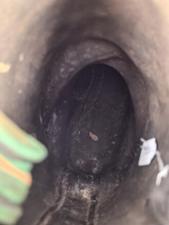 Paar Stiefel für Mannschaften der Wehrmacht. getragenes Paar, ungereinigt, Sohlenlänge 31cm