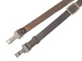 Querriemen für die Uniform, braunes Leder.   RZM markiert, ein Karabiner defekt, Gesamtlänge 84cm