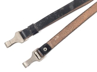 Querriemen für die Uniform, schwarzes Leder.  Gesamtlänge 84cm