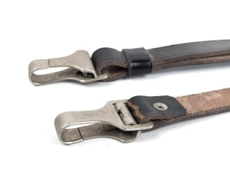 Querriemen für die Uniform, schwarzes Leder.  Gesamtlänge 84cm