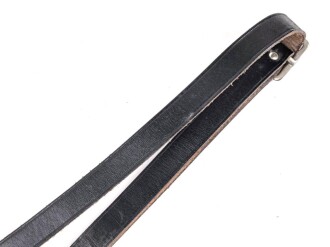 Querriemen für die Uniform, schwarzes Leder.  Gesamtlänge 84cm