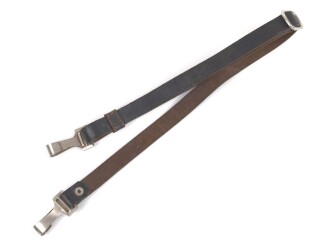 Querriemen für die Uniform, schwarzes Leder.  Gesamtlänge 70cm