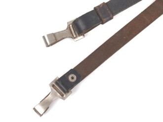 Querriemen für die Uniform, schwarzes Leder.  Gesamtlänge 70cm