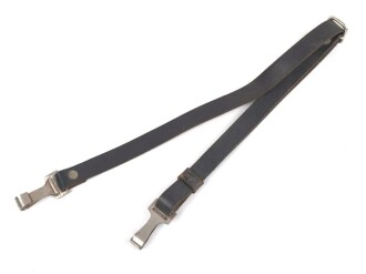 Querriemen für die Uniform, schwarzes Leder.  Gesamtlänge 70cm