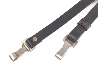 Querriemen für die Uniform, schwarzes Leder.  Gesamtlänge 70cm