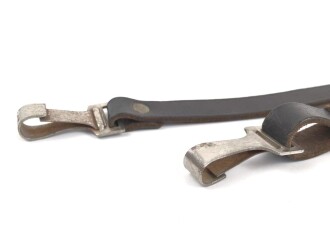 Querriemen für die Uniform, schwarzes Leder.  Gesamtlänge 70cm