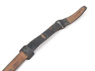 Lackleder Riemen für eine Schirmmütze für Mannschaften III.Reich. Ungereinigt. Gesamtlänge 33,5cm