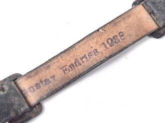 Lackleder Riemen für eine Schirmmütze für Mannschaften III.Reich. Ungereinigt. Gesamtlänge 33,5cm