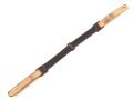 Brauner Riemen aus Ersatzmaterial für eine Schaftmütze III.Reich. Ungereinigt. Gesamtlänge 33cm