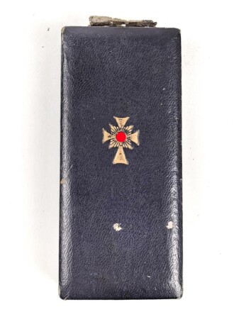 Verleihungsetui zum Ehrenkreuz der Deutschen Mutter in gold. Hersteller Zimmermann Pforzheim, Schiesst nicht
