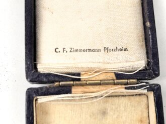 Verleihungsetui zum Ehrenkreuz der Deutschen Mutter in gold. Hersteller Zimmermann Pforzheim, Schiesst nicht