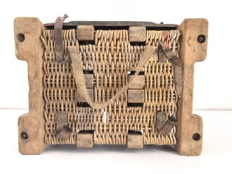Transportkorb Wehrmacht für Kartuschen leichte Feldhaubitze 18, ungereinigtes Stück