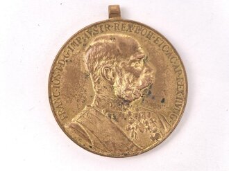 k.u.k. Österreich, Jubiläumsmedaille 1898 " Signum Memoriae"  bronze vergoldet,  Band samt Öse fehlt