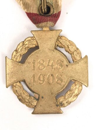 k.u.k. Österreich, Jubiläumskreuz 1908, bronze vergoldet, am Dreiecksband
