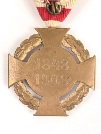 k.u.k. Österreich, Jubiläumskreuz 1908, bronze , am Dreiecksband