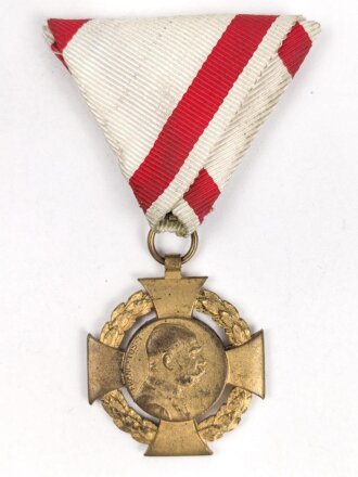 k.u.k. Österreich, Jubiläumskreuz 1908, bronze vergoldet, am Dreiecksband