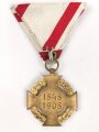 k.u.k. Österreich, Jubiläumskreuz 1908, bronze vergoldet, am Dreiecksband