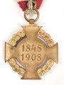 k.u.k. Österreich, Jubiläumskreuz 1908, bronze vergoldet, am Dreiecksband