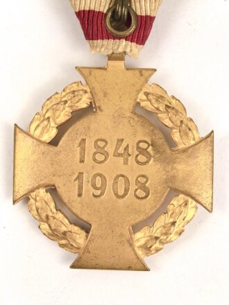 k.u.k. Österreich, Jubiläumskreuz 1908, bronze vergoldet, am Dreiecksband