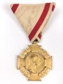 k.u.k. Österreich, Jubiläumskreuz 1908, bronze vergoldet, am Dreiecksband