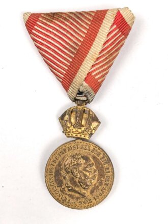 k.u.k. Österreich, Bronzene Militärverdienstmedaille "Signum Laudis" , Franz Joseph I. , an Dreiecksband