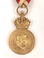 k.u.k. Österreich, Bronzene Militärverdienstmedaille "Signum Laudis" , Franz Joseph I. , an Dreiecksband, mit Schwerterauflage