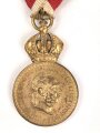 k.u.k. Österreich, Bronzene Militärverdienstmedaille "Signum Laudis" , Franz Joseph I. , an Dreiecksband, mit Schwerterauflage