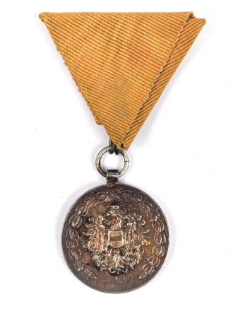 Österreich 1. Republik ( 1919–1934 )  Feuerwehr- und Rettungsmedaille 40 Jahre, an Dreiecksband
