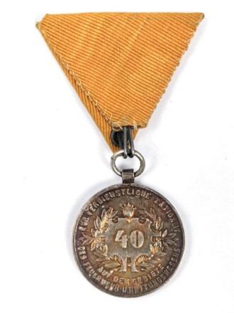 Österreich 1. Republik ( 1919–1934 )  Feuerwehr- und Rettungsmedaille 40 Jahre, an Dreiecksband