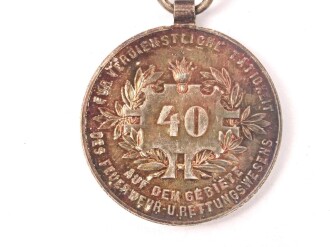 Österreich 1. Republik ( 1919–1934 )  Feuerwehr- und Rettungsmedaille 40 Jahre, an Dreiecksband