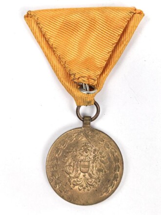 Österreich 1. Republik ( 1919–1934 )  Feuerwehr- und Rettungsmedaille 25 Jahre, an Dreiecksband