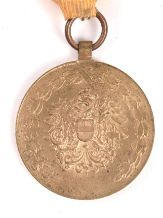 Österreich 1. Republik ( 1919–1934 )  Feuerwehr- und Rettungsmedaille 25 Jahre, an Dreiecksband