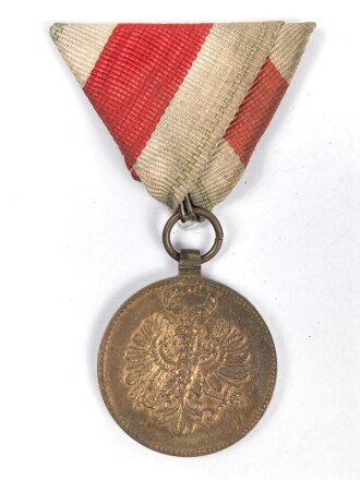 Österreich 1. Republik ( 1919–1934 )  Erinnerungsmedaille für die Landesverteidigung von Tirol 1914-1918, an Dreiecksband