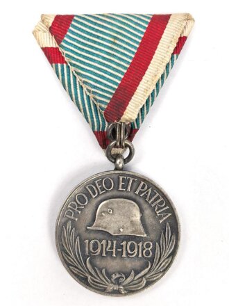 Ungarn, Weltkriegs Erinnerungsmedaille 1914-1918, an Dreiecksband