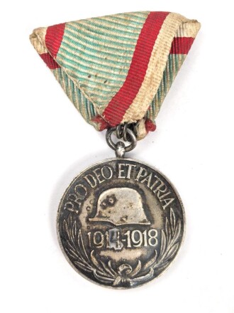 Ungarn, Weltkriegs Erinnerungsmedaille 1914-1918, an Dreiecksband