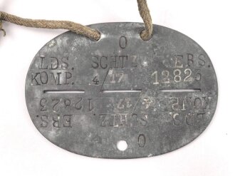 Erkennungsmarke Wehrmacht aus Zink " LDS. SCHTZ....