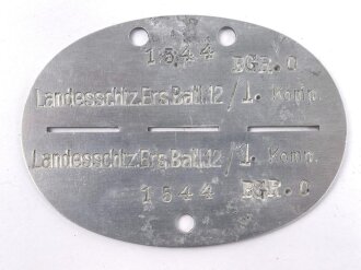 Erkennungsmarke  aus Aluminium "...