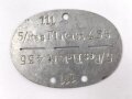 Erkennungsmarke aus Aluminium " 5/Res. Flakabt. 435 "5 / Reserve Flakabteilung 435, deutlich getragenes Stück