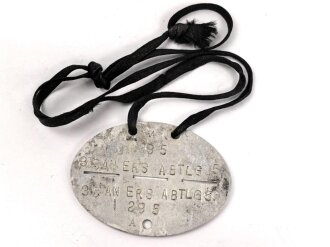 Erkennungsmarke aus Aluminium " 3 San. Ers. Abtlg. 5...