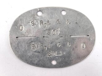Erkennungsmarke aus Aluminium " 9. / Rgt. G.G....